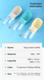 SmartBuy Hub-300ml 500ml Big Dog Water Bottle Portable Drinking Bowl For Small Dogs